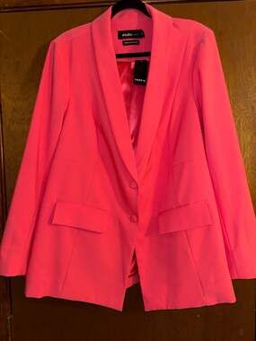 Torrid Studio Hot Pink Shawl Collar Two-Button Blazer New With Tags